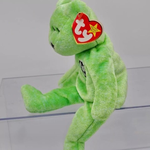 *KICKS Soccer Bear, TY Beanie Babies, Soccer ball emblem, tag errors, Vintage - Picture 2 of 8